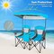 Goplus Portable Folding Camping Canopy Chairs w/ Cup Holder Cooler Outdoor Red\Blue\Turquoise